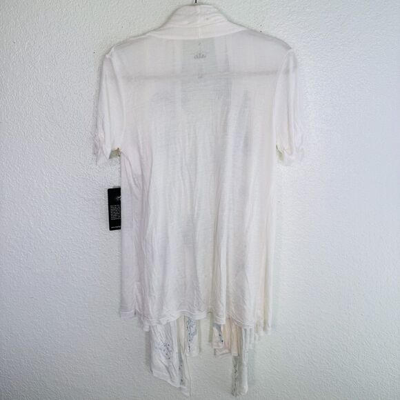 Key Closet Cardigan Top Women Small Rhinestone Swarovski Crystal Flowy Light NEW - Picture 6 of 11